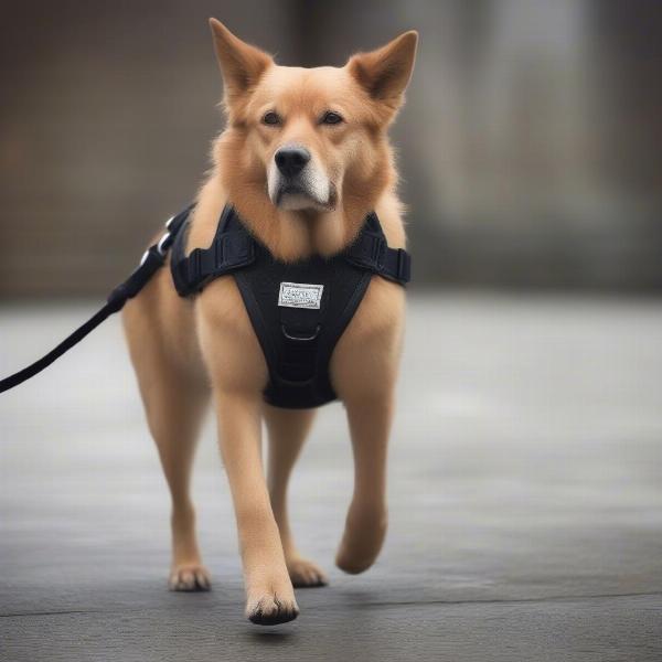 Senior Dog Using Support Harness