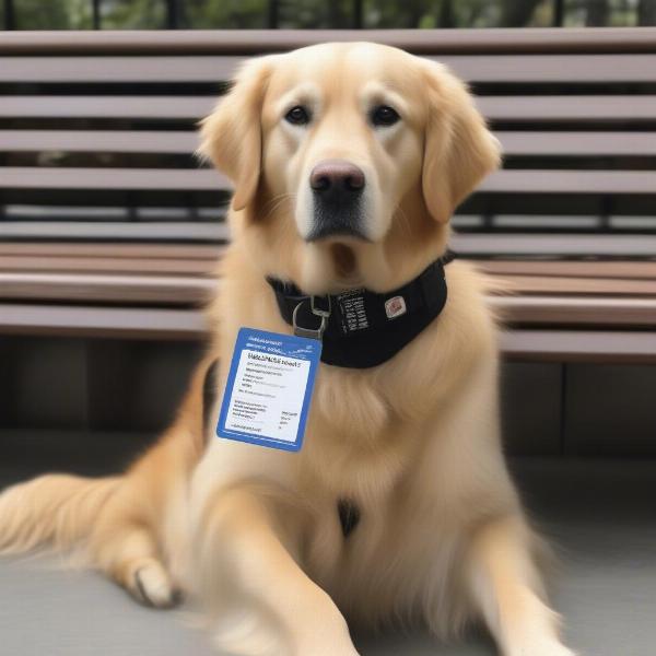 Service Dog Wearing an ID Card