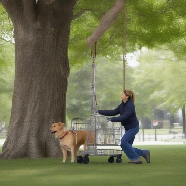 Setting Up a Dog Tie Out Trolley Safely