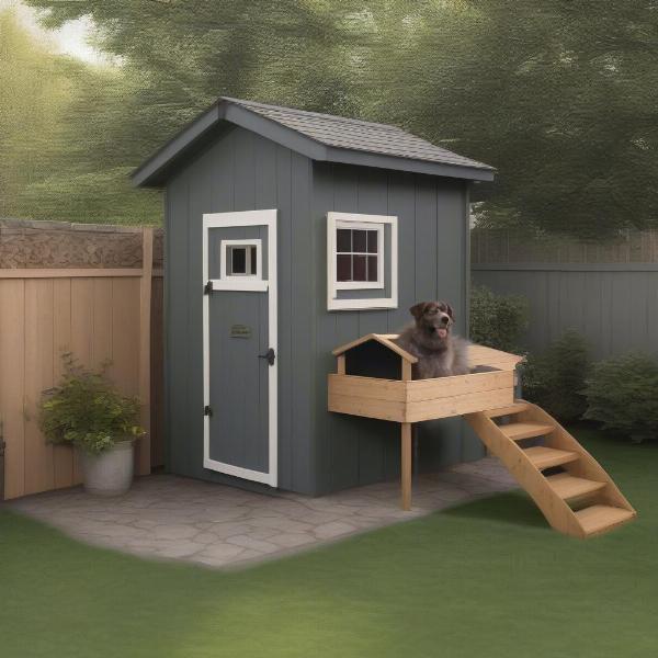 Shed with Integrated Dog House Design