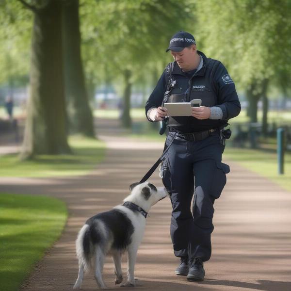 Sheffield Dog Warden Patrolling a Park