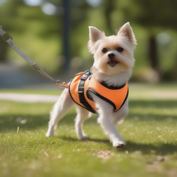 Small Dog Walking with Vest