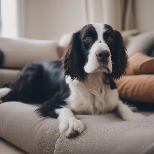 Springer Spaniel with a calm demeanor