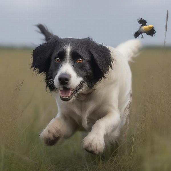 Stabyhoun dog hunting in Friesland