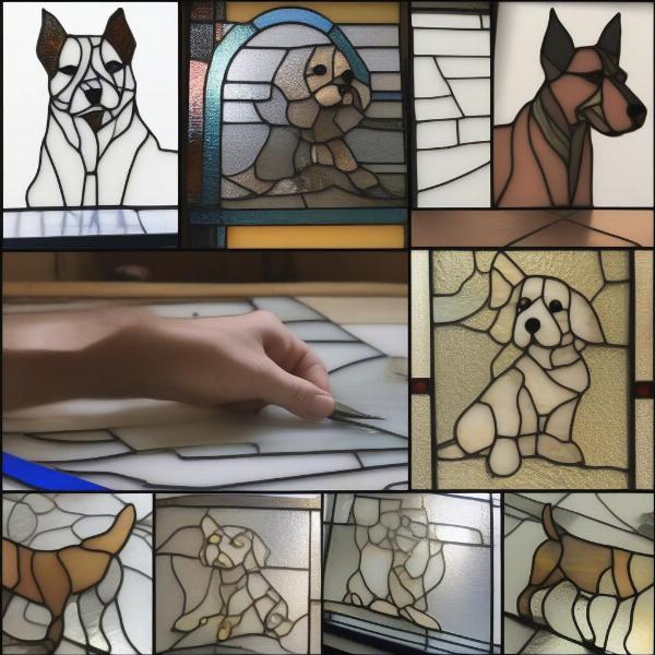 Creating a stained glass dog panel