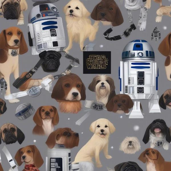 Different styles of Star Wars dog collars