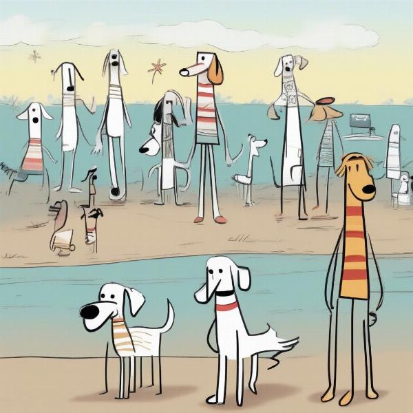 Stick Dog and his friends searching for hot dogs