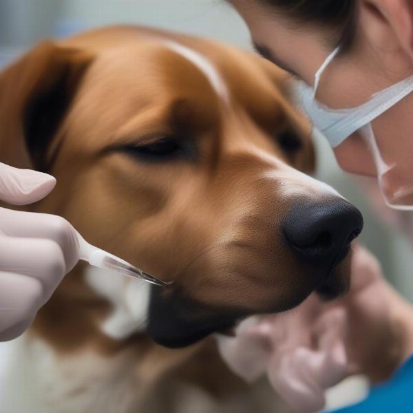 Applying Stomodine Gel to a Dog's Gums