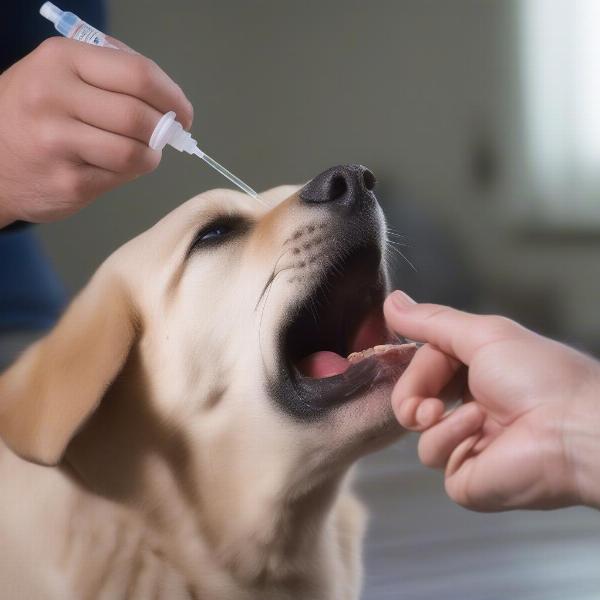 Administering Strongid to a Dog