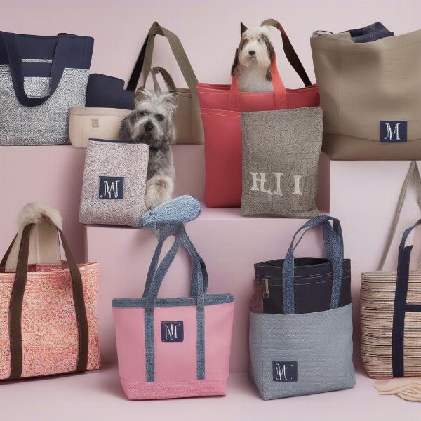 Stylish Monogrammed Dog Tote Bags Showcase