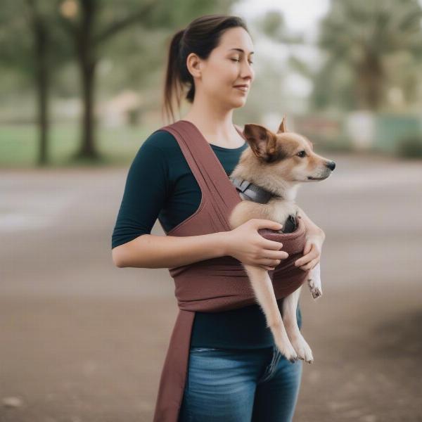 Using a dog sling carrier safely