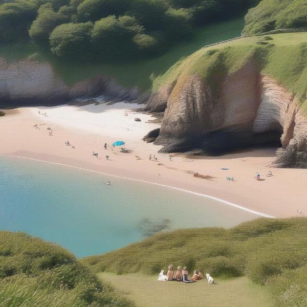 Dog friendly beach at Talland Bay near Looe