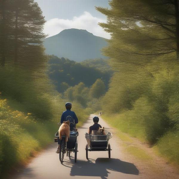 Enjoying a bike ride with your dog in a sidecar