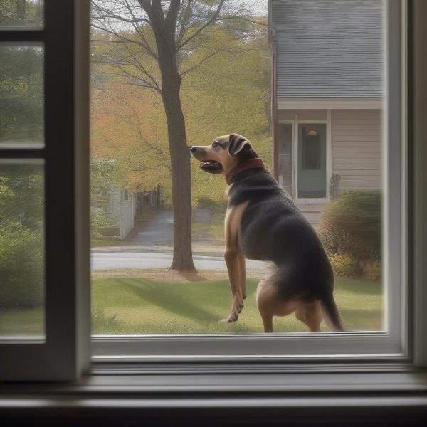 Dog barking at a passerby in Hooksett