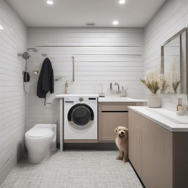 Laundry room design with a dog wash station