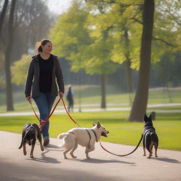 Training dogs with a double lead