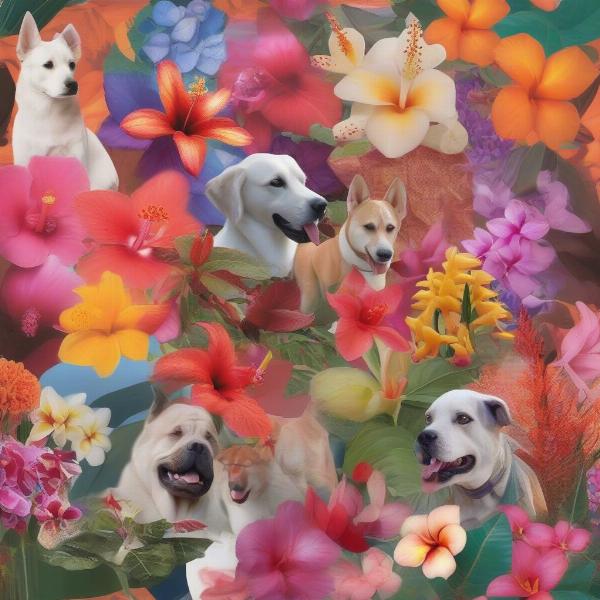 Dog Names Inspired by Tropical Flowers