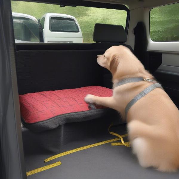 Measuring Truck Back Seat for Dog Bed