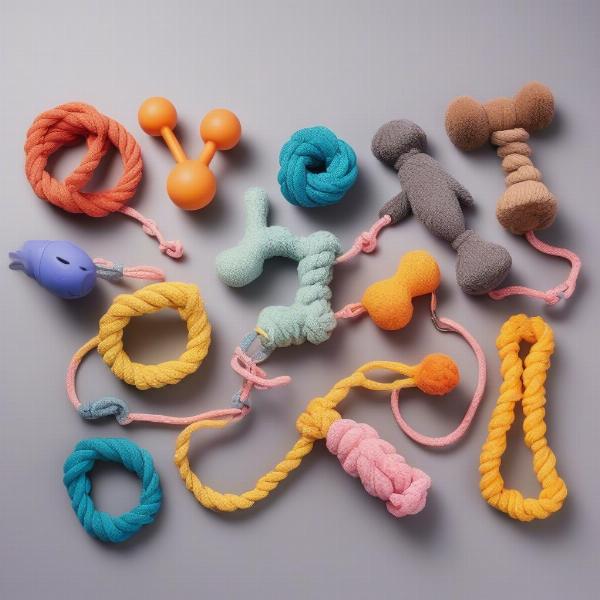 TrustyPup Rubber and Rope Toys for Active Chewers