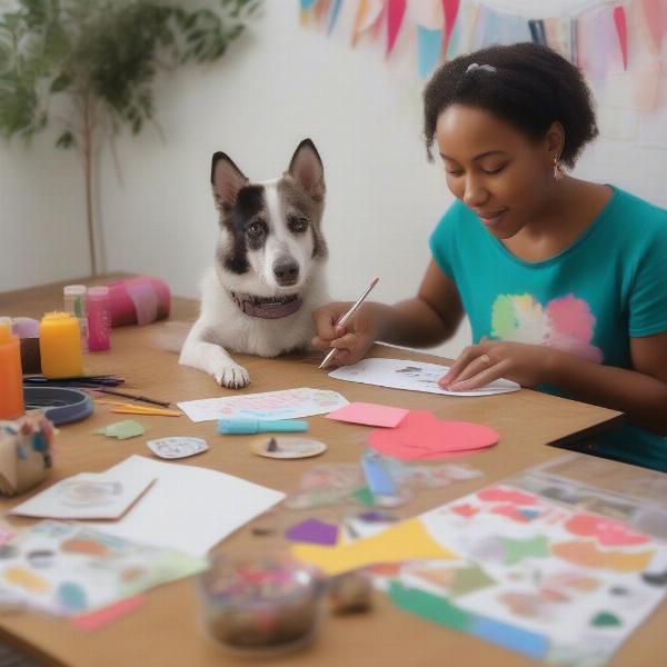 Making a DIY birthday card for your dog