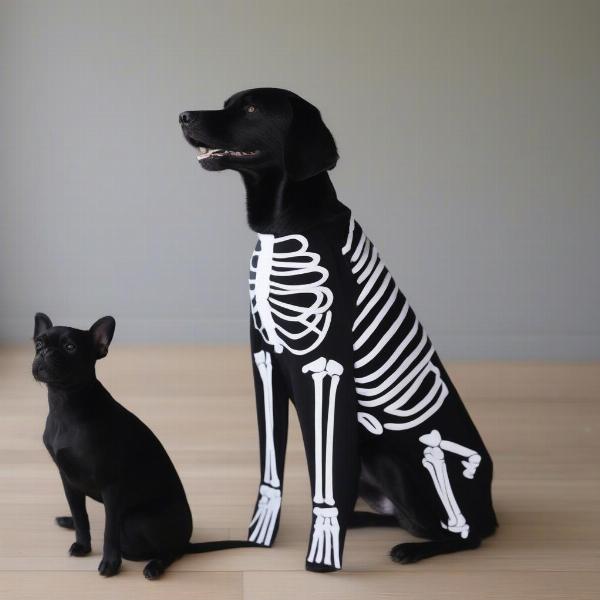 DIY skeleton costume for dogs