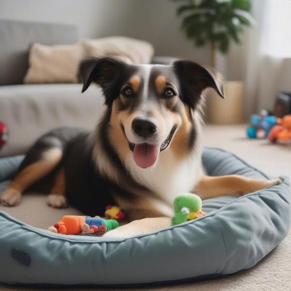 Adopted Dog Settling into New Home