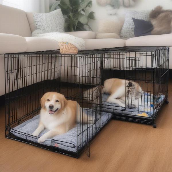 Two Dog Crates of Different Sizes