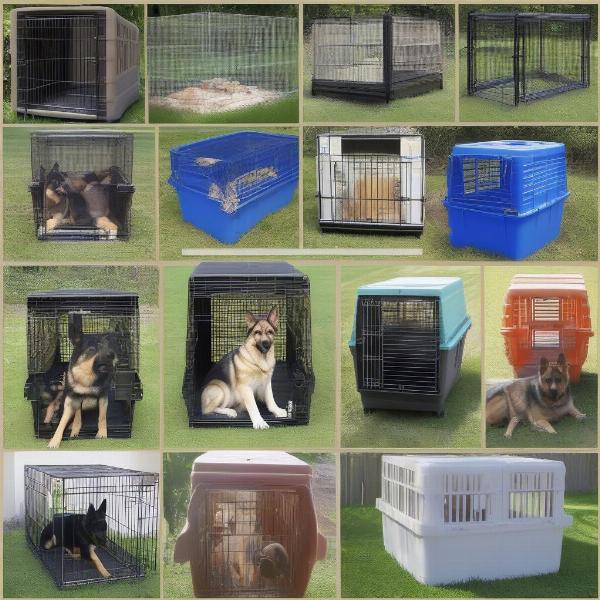 Different types of dog crates for a German Shepherd