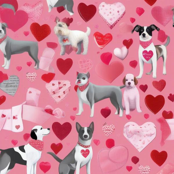 Different Styles of Valentine's Day Dog Bandanas