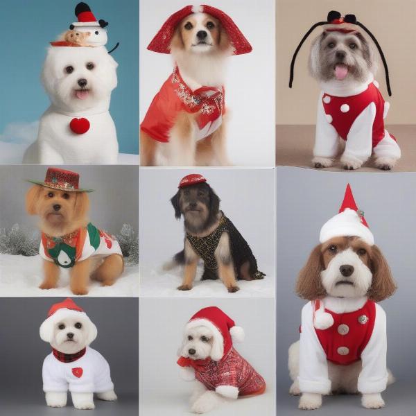 Variety of Dog Snowman Costumes