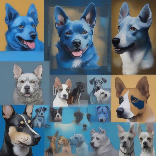 Various Blue Dog Art Styles