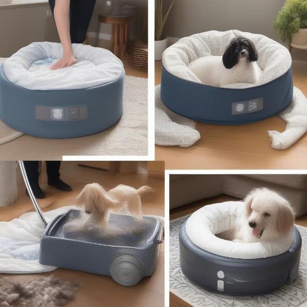 Cleaning a puppy dog bed