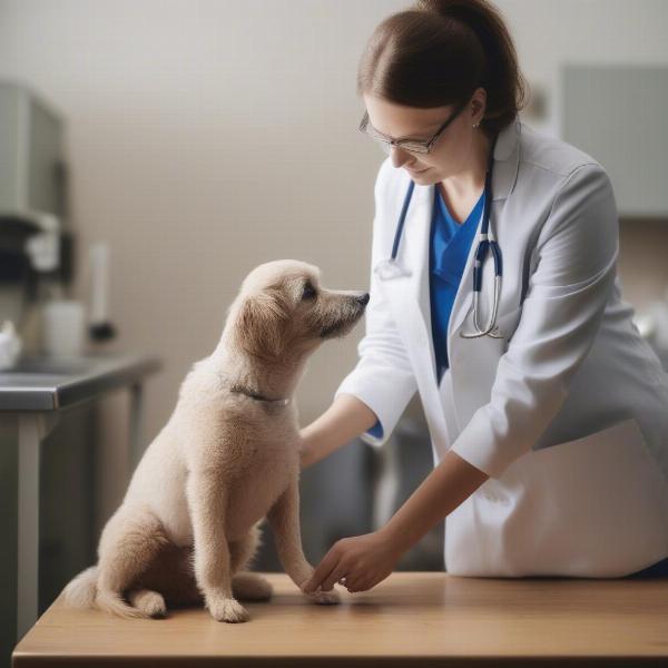 Vet Checking Dog's Health