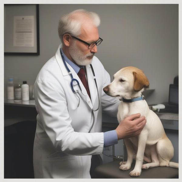 Vet Examining Dog