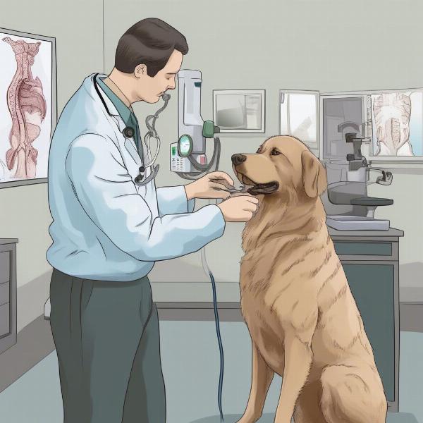 Veterinarian Examining a Dog