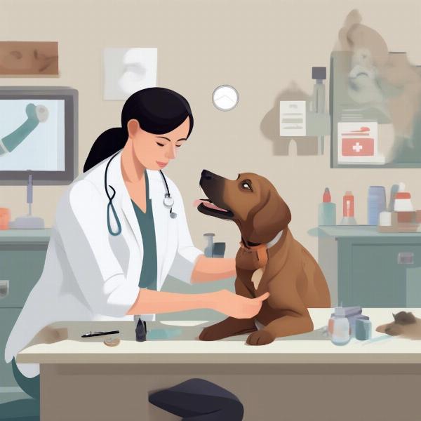 Veterinarian Examining a Dog