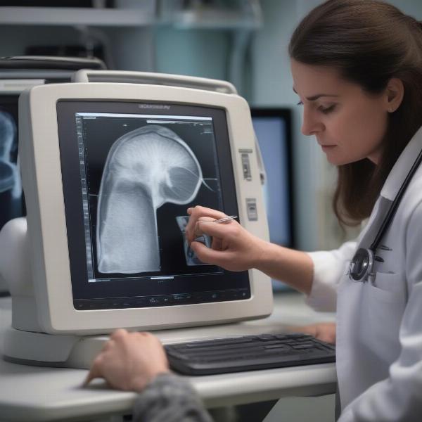 Veterinarian Analyzing Dog Ultrasound