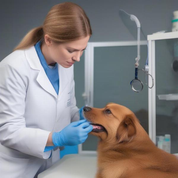 Veterinarian Examining Dog