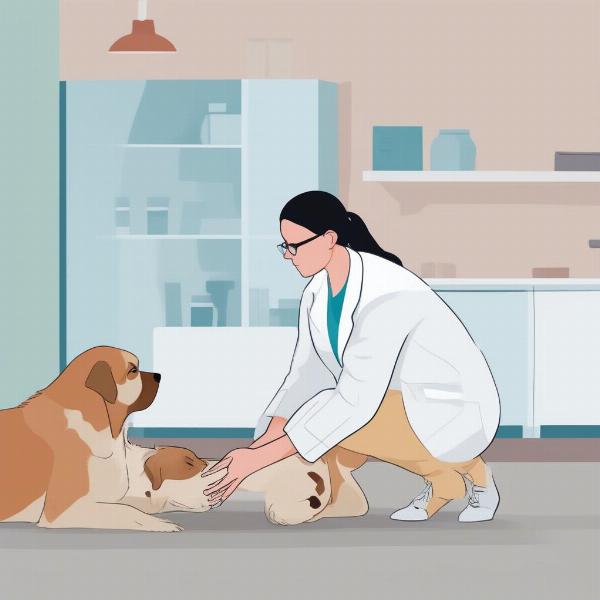 Veterinarian Examining a Dog