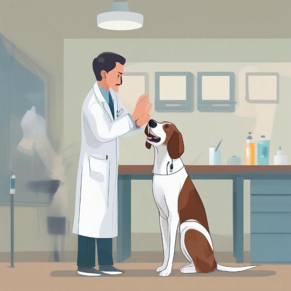 Veterinarian Examining a Dog