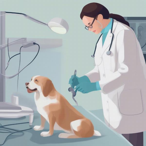 Veterinarian Examining a Dog