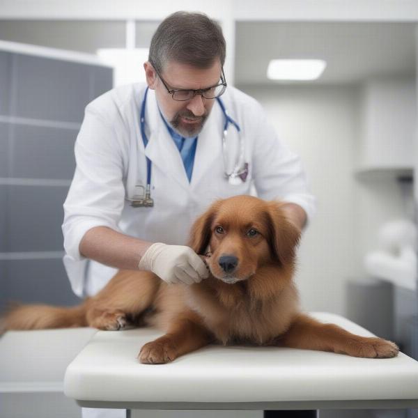 Veterinarian Examining Dog