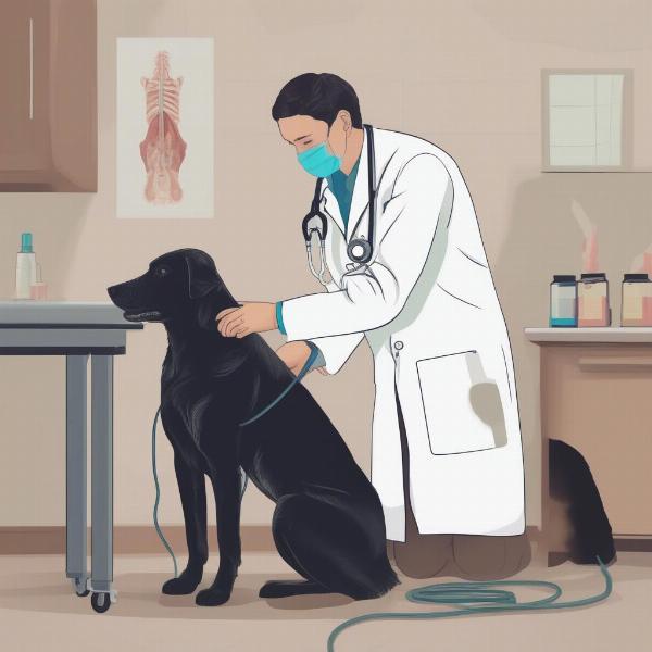 Veterinarian Examining Dog