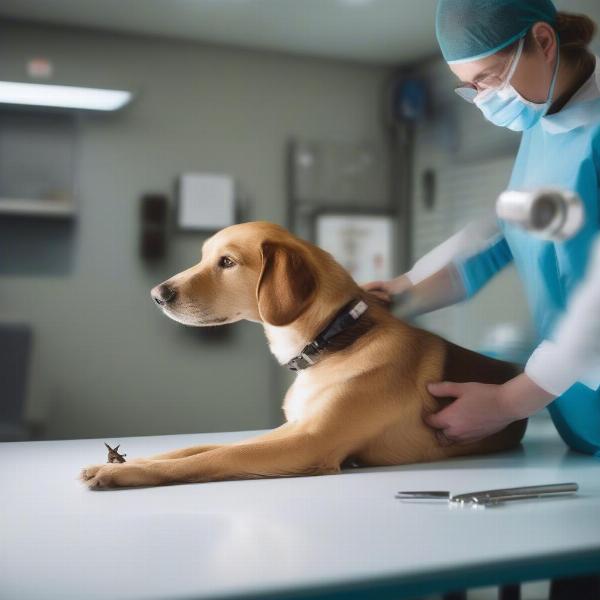 Veterinarian Examining Dog