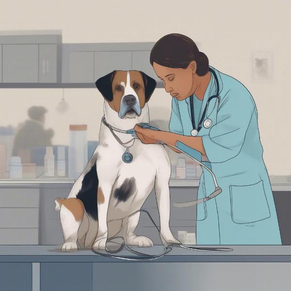 Veterinarian Examining a Dog