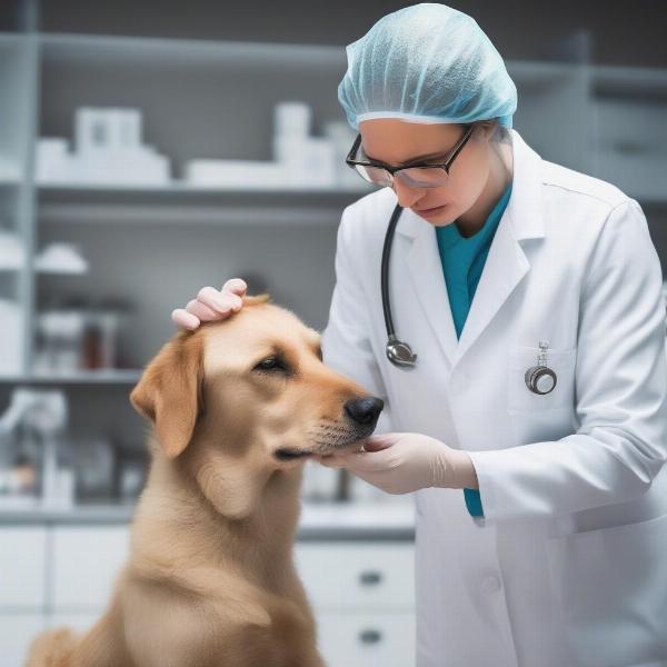 Veterinarian Examining Dog