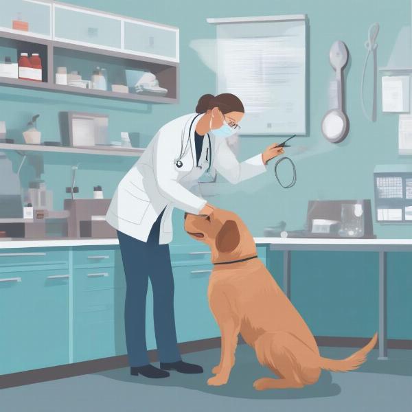 Veterinarian Examining Dog