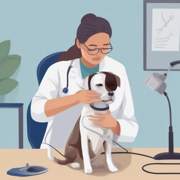 Veterinarian Examining a Dog