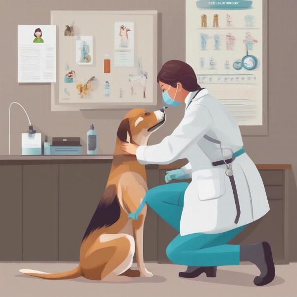 Veterinarian Examining a Dog