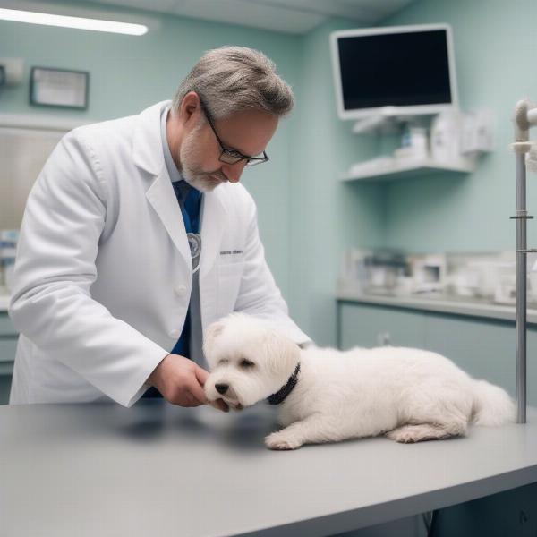 Veterinarian Examining Dog